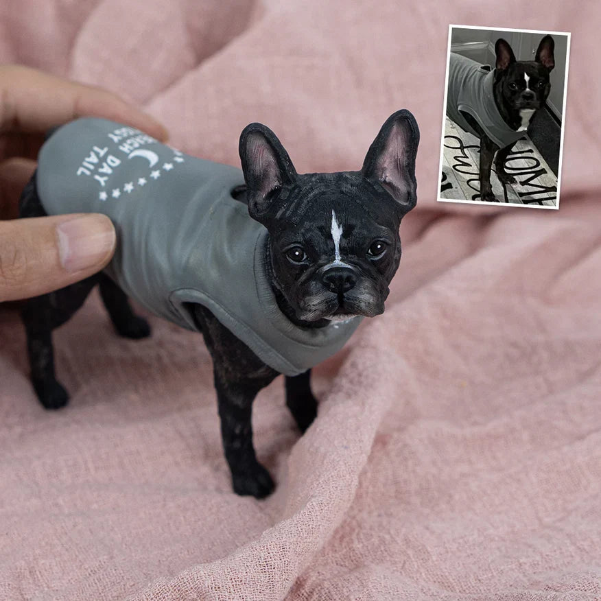 Eternize Seu Amor™ - Miniatura 3D Personalizada do Seu Pet 15 cm + 3 Chaveiros do PET